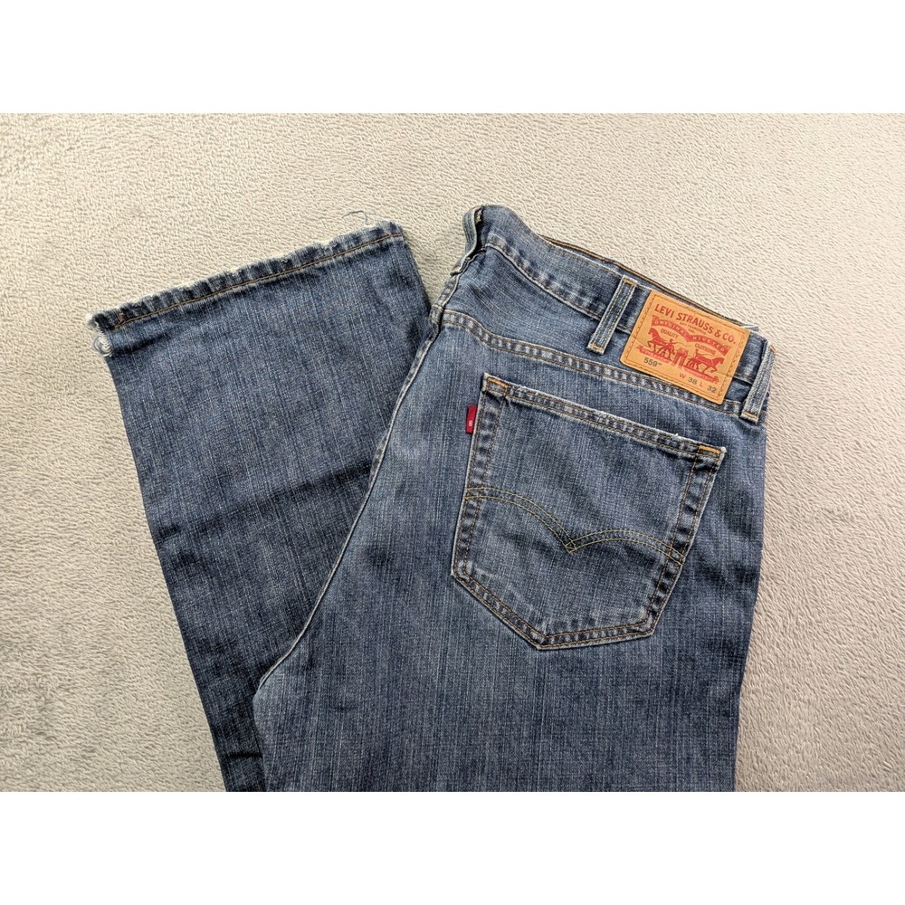 Levis 559 Relaxed Straight Jeans Mens 38x32 Medium Wash Blue Denim 00559-2765